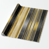 ブラック金ゴールドクリスマスパターン#27 ID1009 ラッピングペーパー (アンロールド)