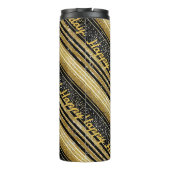 ブラック金ゴールドクリスマスパターン#28 ID1009 タンブラー (裏面)