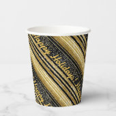 ブラック金ゴールドクリスマスパターン#28 ID1009 紙コップ (裏面)