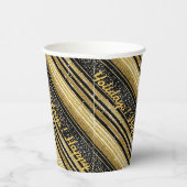 ブラック金ゴールドクリスマスパターン#28 ID1009 紙コップ (右)