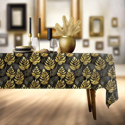 ブラック金ゴールドクリスマスパターン#29 ID1009 テーブルクロス