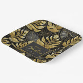 ブラック金ゴールドクリスマスパターン#29 ID1009 ペーパープレート (傾斜あり)