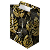 ブラック金ゴールドクリスマスパターン#29 ID1009 ミディアムペーパーバッグ (裏面アングル)