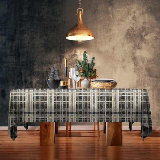 ブラック金ゴールドクリスマスパターン#2 ID1009 テーブルクロス