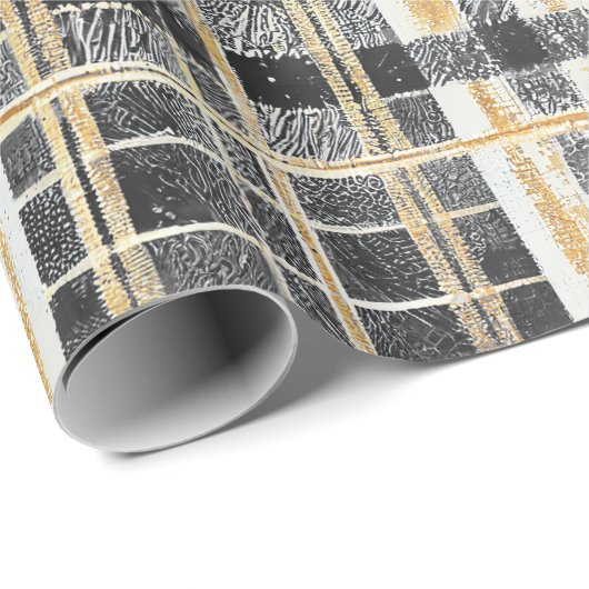 ブラック金ゴールドクリスマスパターン#2 ID1009 ラッピングペーパー (ロールコーナー)