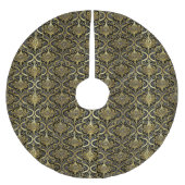 ブラック金ゴールドクリスマスパターン#30 ID1009 ブラッシュドポリエステルツリースカート (正面)