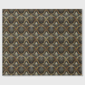 ブラック金ゴールドクリスマスパターン#31 ID1009 ラッピングペーパー (フラット)