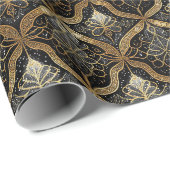 ブラック金ゴールドクリスマスパターン#31 ID1009 ラッピングペーパー (ロールコーナー)