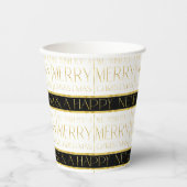ブラック金ゴールドクリスマスパターン#35 ID1009 紙コップ (正面)