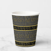 ブラック金ゴールドクリスマスパターン#35b ID1009 紙コップ (正面)