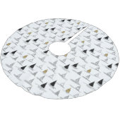 ブラック金ゴールドクリスマスパターン#5 ID1009 ブラッシュドポリエステルツリースカート (アングル)