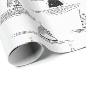 ブラック金ゴールドクリスマスパターン#5 ID1009 ラッピングペーパー (ロールコーナー)