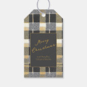 ブラック金ゴールドクリスマスパターン#7 ID1009 ギフトタグ (正面)