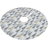 ブラック金ゴールドクリスマスパターン#8 ID1009 ブラッシュドポリエステルツリースカート (アングル)