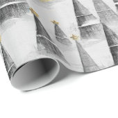 ブラック金ゴールドクリスマスパターン#8 ID1009 ラッピングペーパー (ロールコーナー)