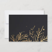 ブラック金ゴールドクリスマスパーティーエレガントホリデー 出欠カード (裏面)