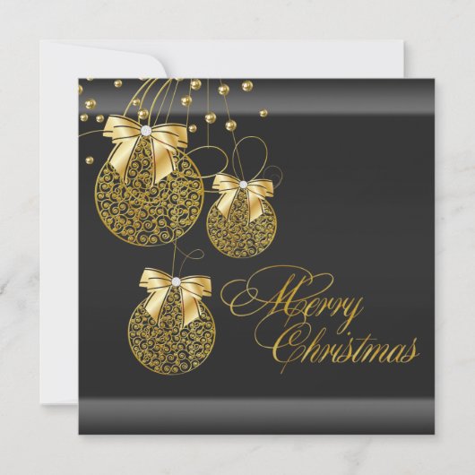 ブラック金ゴールドクリスマスパーティー 招待状 (正面)