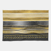 ブラック金ゴールドクリスマスファラパターン#27 ID1009 キッチンタオル (横)