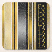 ブラック金ゴールドクリスマスファラパターン#27 ID1009 スクエアペーパーコースター (正面)