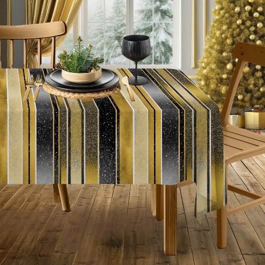 ブラック金ゴールドクリスマスファラパターン#27 ID1009 テーブルクロス