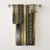 ブラック金ゴールドクリスマスファラパターン#27 ID1009 バスタオルセット (インサイチュ)