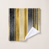 ブラック金ゴールドクリスマスファラパターン#27 ID1009 バスタオルセット (ウォッシュタオル)