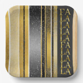 ブラック金ゴールドクリスマスファラパターン#27 ID1009 ペーパープレート (正面)