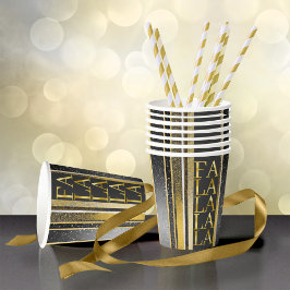 ブラック金ゴールドクリスマスファラパターン#27 ID1009 紙コップ