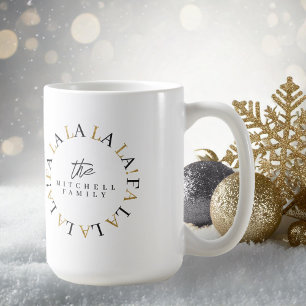 ブラック金ゴールドクリスマスファララID1009 コーヒーマグカップ