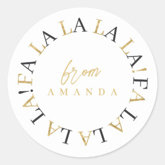 ブラック金ゴールドクリスマスファララID1009 ラウンドシール