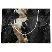 ブラック金ゴールドクリームウエスタンコウィド ラージペーパーバッグ (正面)