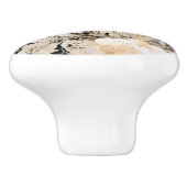 ブラック金ゴールドクリームヒョウフローラ セラミックノブ (側面)