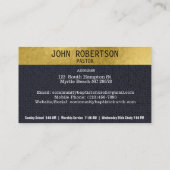 ブラック金ゴールドクロスエレガントチャーチビジネスカード 名刺 (裏面)