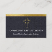 ブラック金ゴールドクロスエレガントチャーチビジネスカード 名刺 (正面)