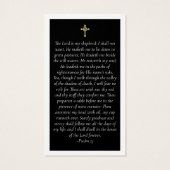 ブラック金ゴールドクロスフォトメモリアル祈りの言葉カード (裏面)