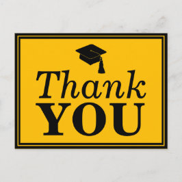 ブラック金ゴールドグラッドキャップサンキュー ポストカード