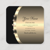 ブラック金ゴールドグラマーきらめくダイヤモンドプロフェッショナル スクエア名刺 (裏面)