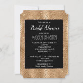 ブラック金ゴールドグラムグリッタースネークスキン 招待状 (正面)