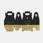 ブラック金ゴールドグラムハートバースデーパーティー フェイバーボックス (折り畳みなし)