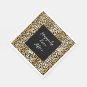 ブラック金ゴールドグラムヒョウ スタンダードランチョンナプキン (角)