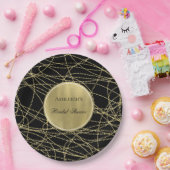 ブラック金ゴールドグラム抽象芸術ブライダルシャワー ペーパープレート (パーティー)