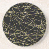 ブラック金ゴールドグリジー抽象芸術 コースター (正面)