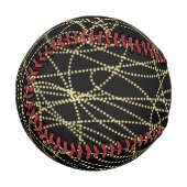ブラック金ゴールドグリジー抽象芸術 野球ボール (正面左)