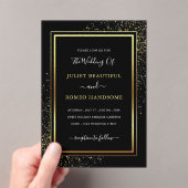 ブラック金ゴールドグリッターアクリル結婚式招待状 アクリル招待状 (インサイチュ (ポータブル))