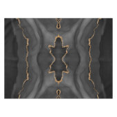 ブラック金ゴールドグリッターアゲートテーブルクロス テーブルクロス (正面(横))