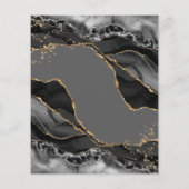 ブラック金ゴールドグリッターアゲート結婚式招待状 (裏面)