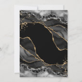 ブラック金ゴールドグリッターアゲート結婚式招待状 招待状 (裏面)