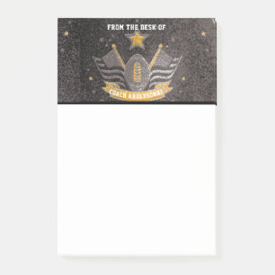 ブラック金ゴールドグリッターアメリカンサッカーコーチファーザー ポストイット