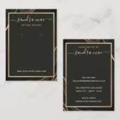 ブラック金ゴールドグリッターアートジュエリーディスプレイカード 名刺 (正面/裏面)