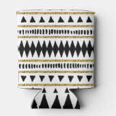 ブラック金ゴールドグリッターエスニックパターン 缶クーラー (裏面)